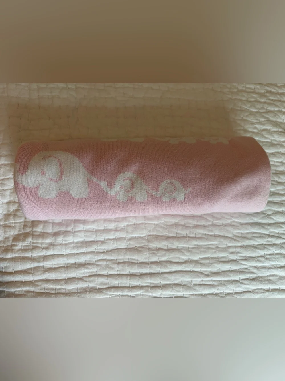 Kissy Kissy, Pink Elephant Knit Novelty,Baby Stroller Blanket